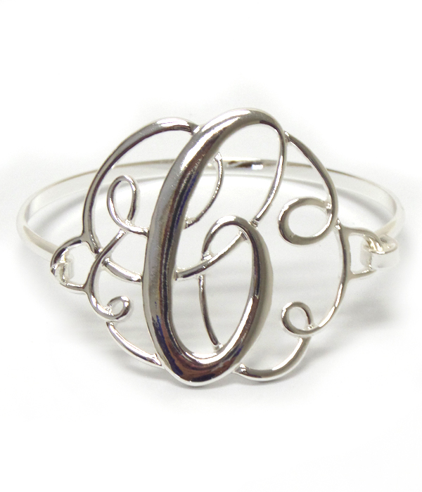 Monogram push hook bangle bracelet - c