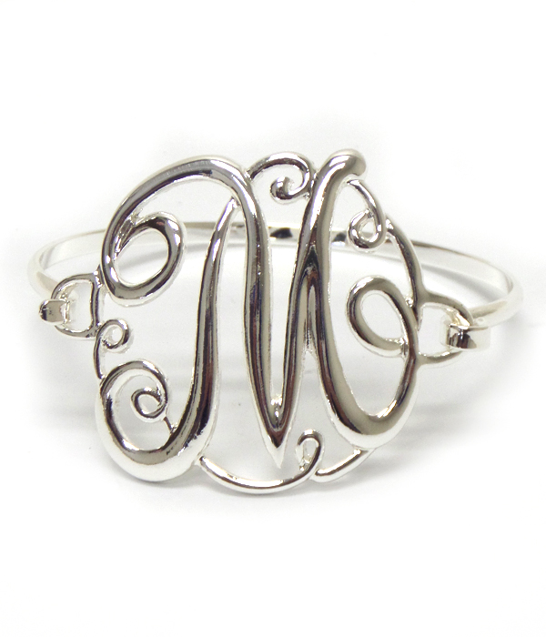 Monogram push hook bangle bracelet - m