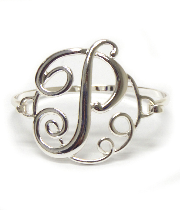 Monogram push hook bangle bracelet - p