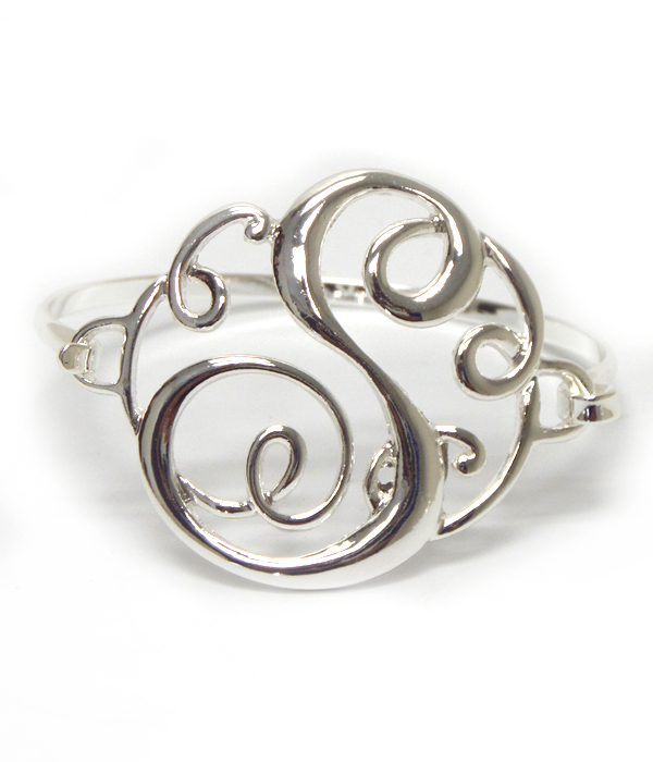 Monogram push hook bangle bracelet - s