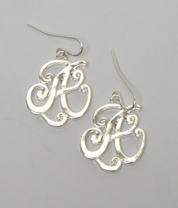 Monogram earring - a
