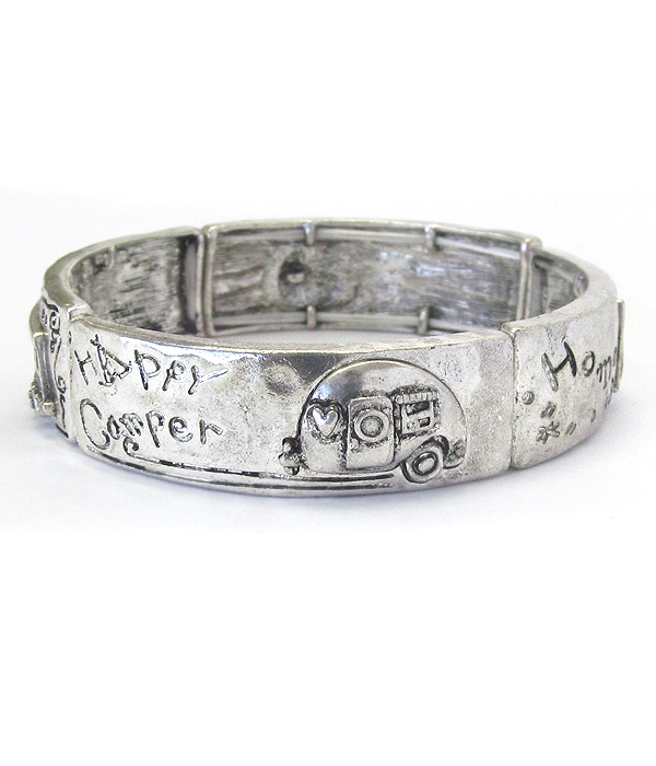 HAPPY CAMPER THEME STRETCH BRACELET