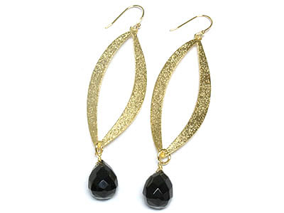 Sand paper metal with acrylic ball drop earring