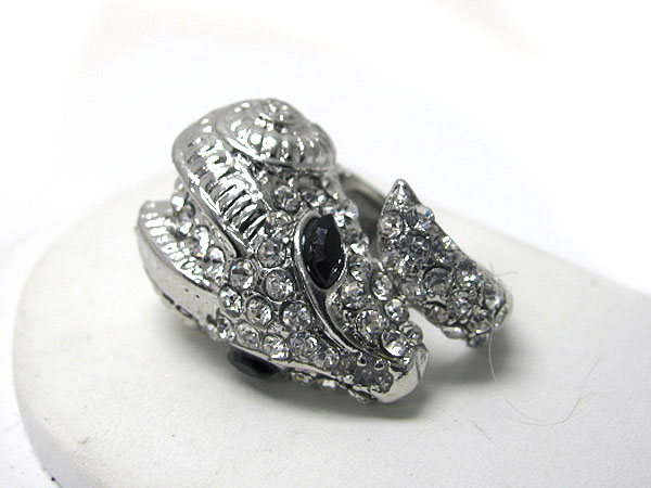 CRYSTAL DECO MOUNTAIN GOAT HEAD STRETCH RING