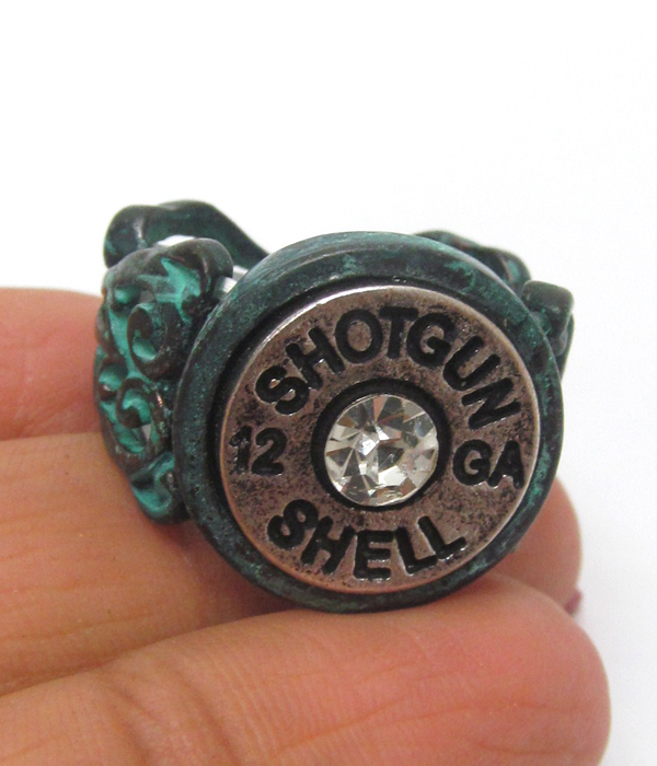 Bullet metal textured stretch ring 