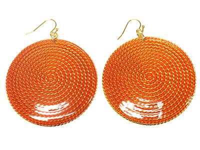 Metal screw pattern disk round dangle ring