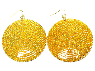 Metal screw pattern disk round dangle ring