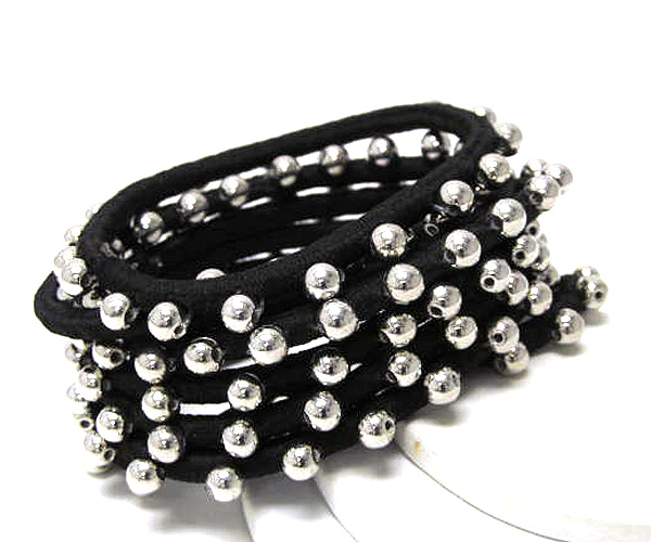 Multi metal balls on band stretch bracelt