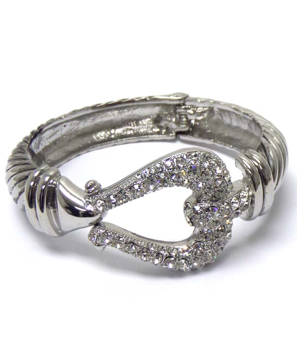 Crystal buckle hinge bangle bracelet