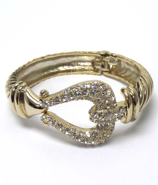 Crystal buckle hinge bangle bracelet