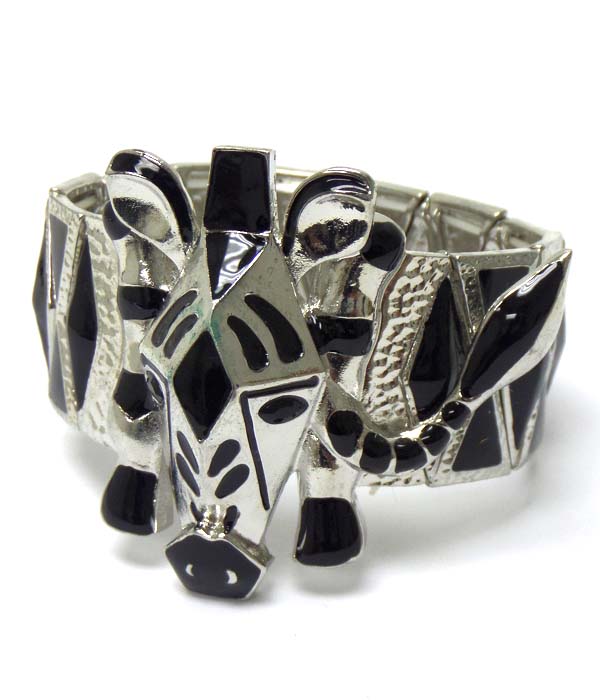 Zebra face stretch bracelet