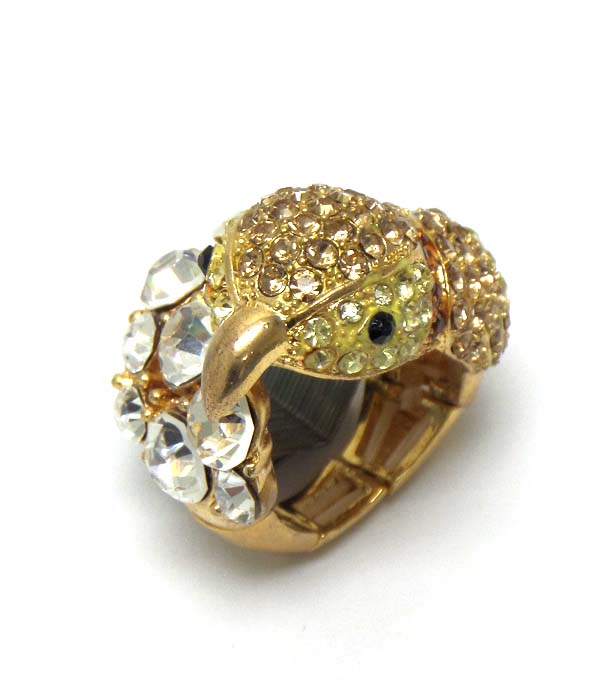 Crystal bird stretch ring