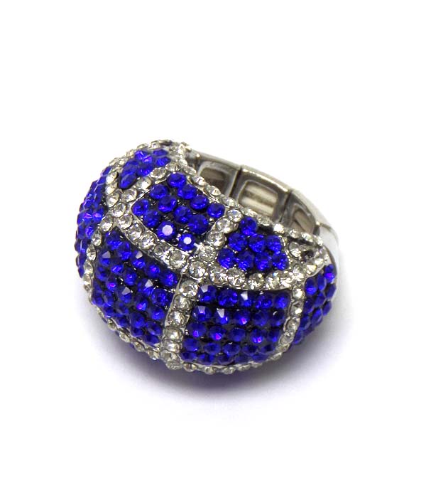 Crystal stud puffy top stretch ring