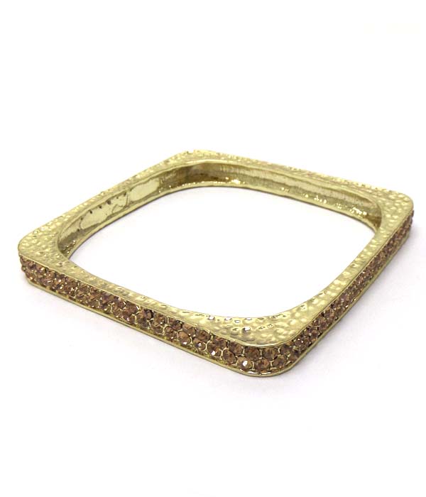 Crystal stud square stackable bangle bracelet