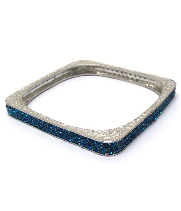 Crystal stud square stackable bangle bracelet