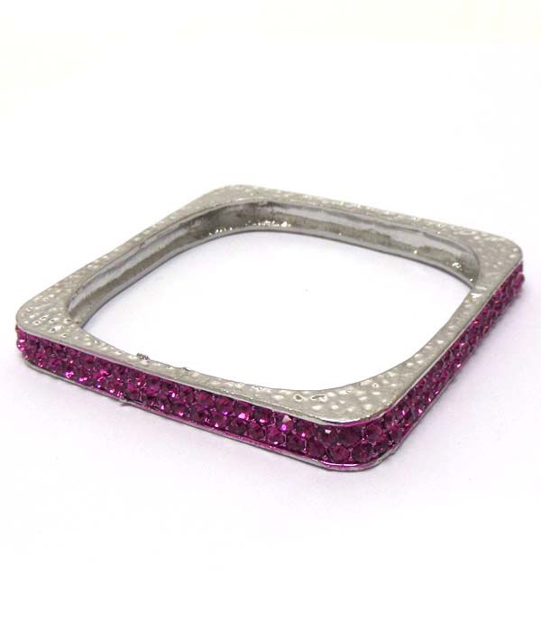 Crystal stud square stackable bangle bracelet