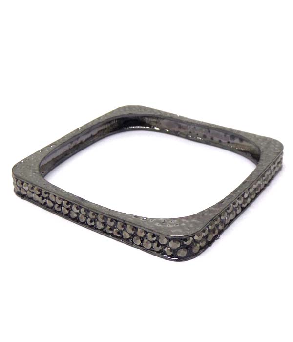 Crystal stud square stackable bangle bracelet