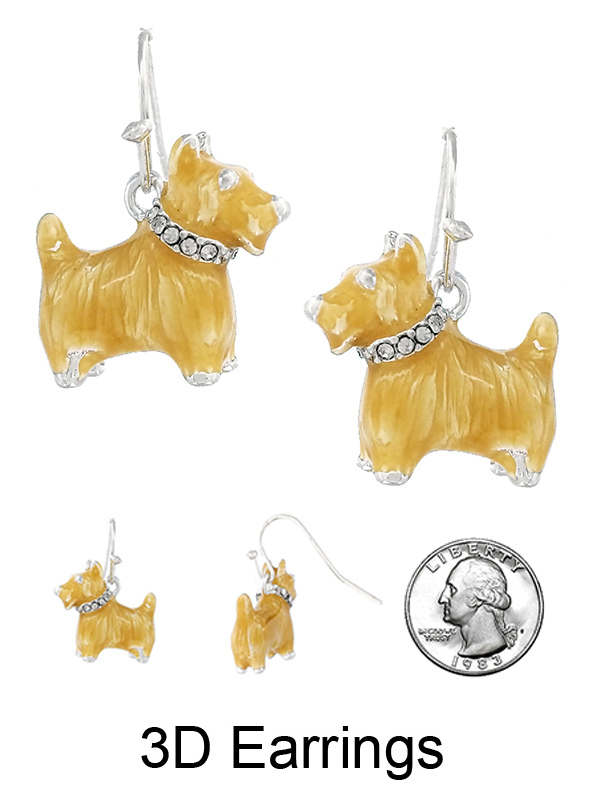 PET LOVERS THEME 3D EPOXY EARRING - DOG