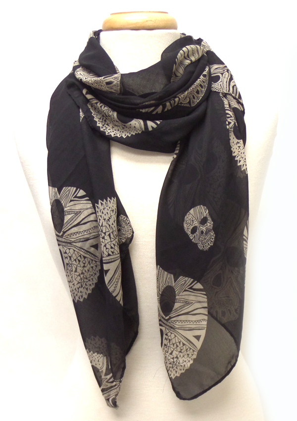 Skull print fashion scarf