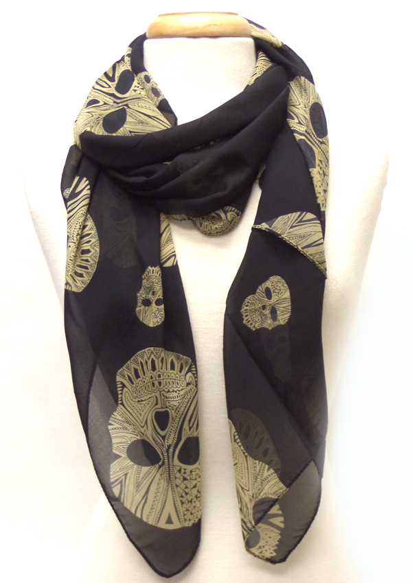 Skull print fashion scarf