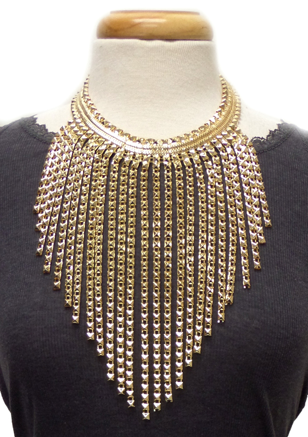 Multi cube chain drop statement necklace