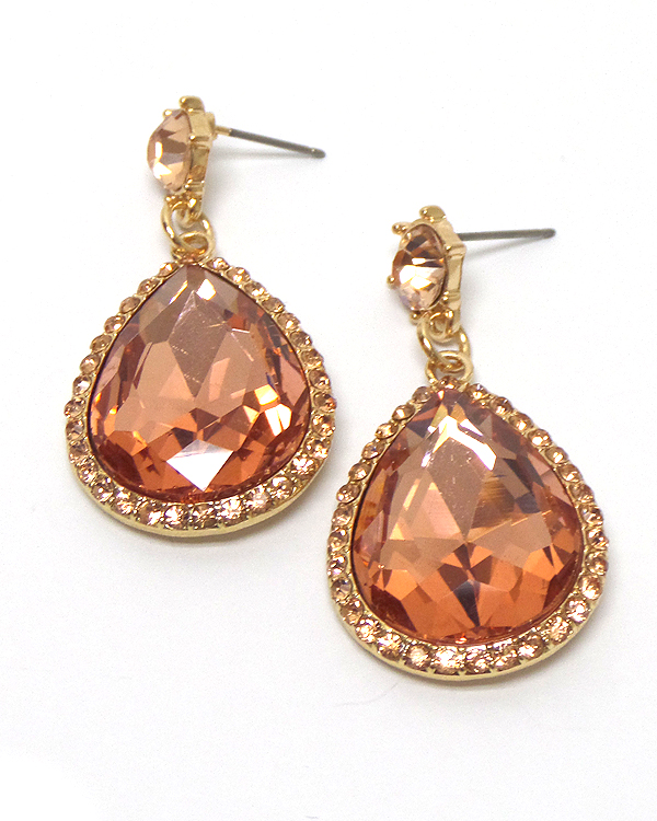 Teardrop crystal drop earring