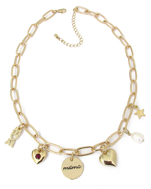 Mother theme charm necklace