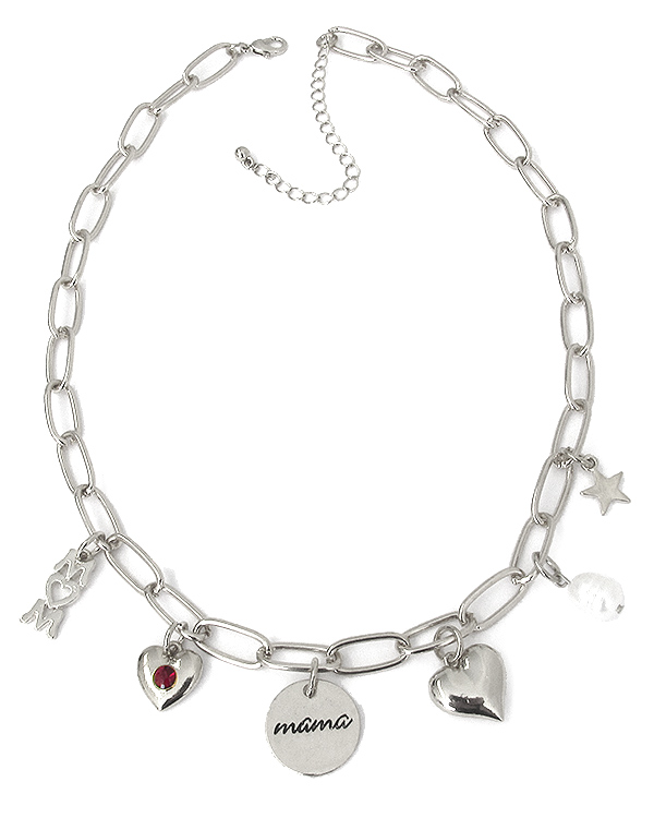 Mother theme charm necklace