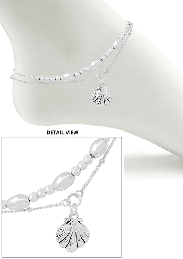Sealife theme double layer anklet - shell