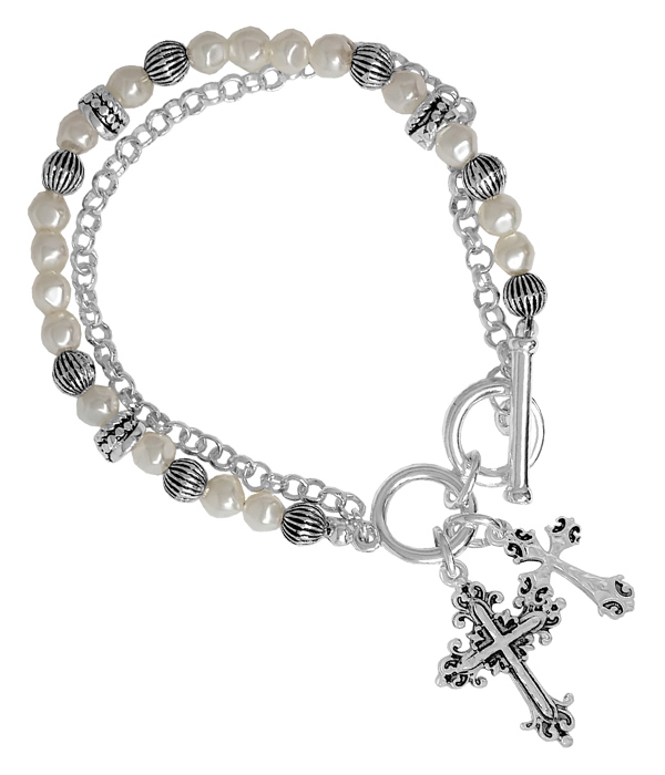 CROSS CHRAM DOUBLE LAYER TOGGLE BRACELET