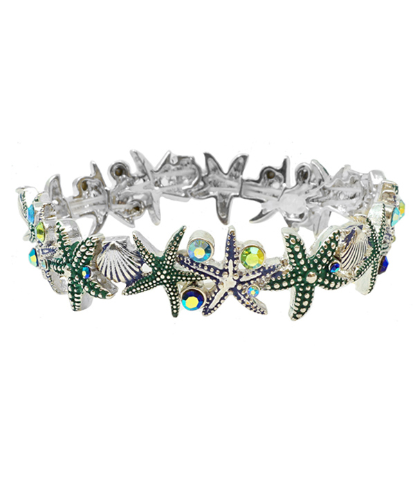 SEALIFE THEME STRETCH BRACELET - STARFISH SHELL