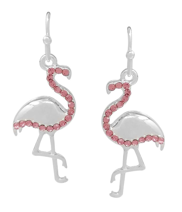 Tropical theme earring - flamingo