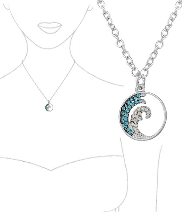 SEALIFE THEME PENDANT NECKLACE - WAVE