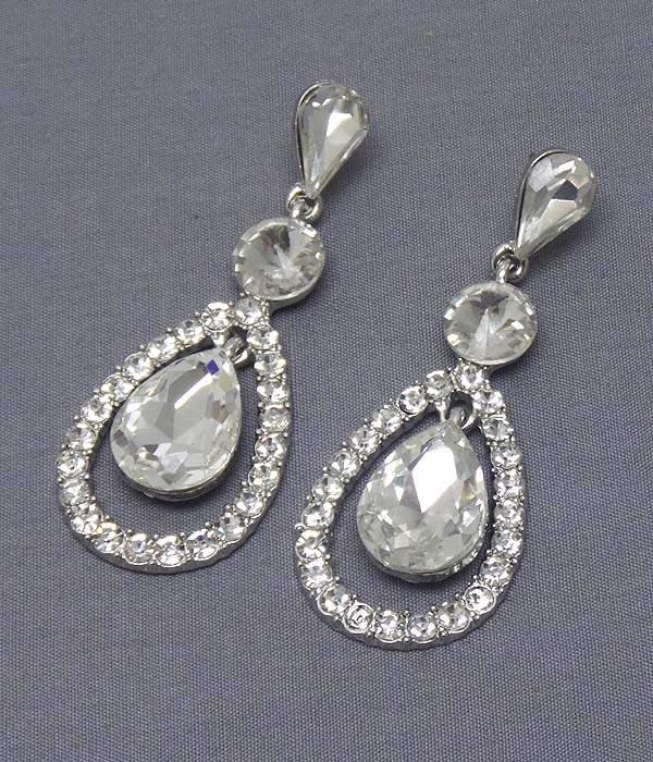 Crystal teardrop earring