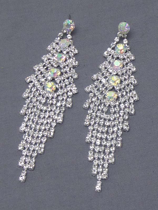 Crystal and rhinestone bridal earring