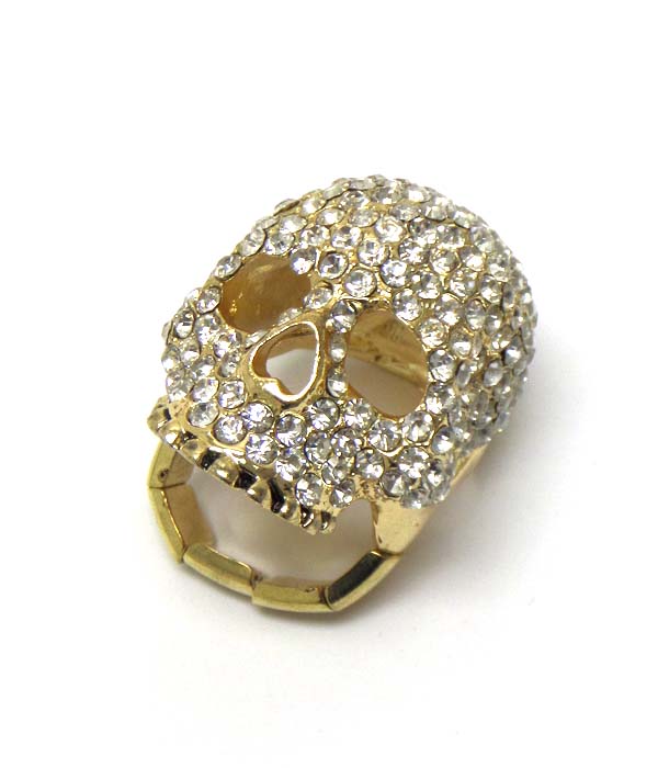 Crystal skull stretch ring