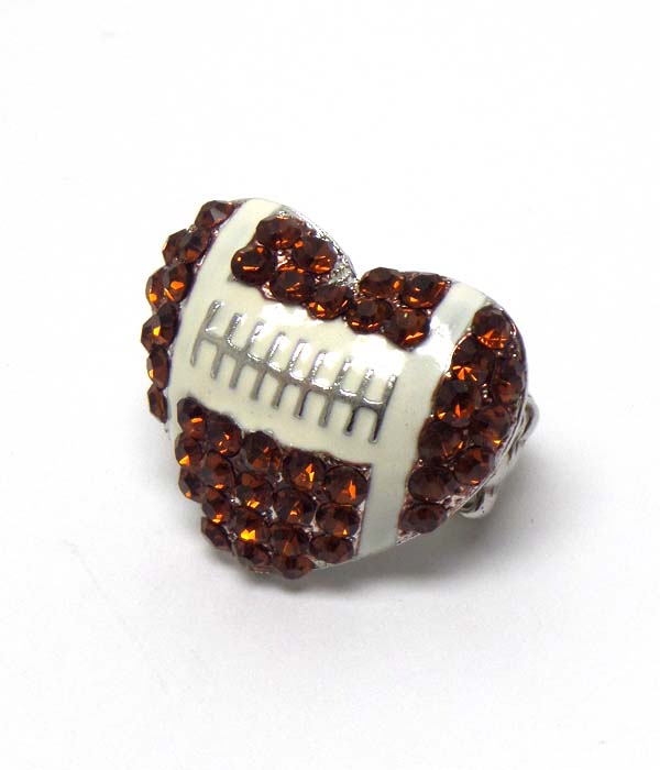 Football heart stretch ring