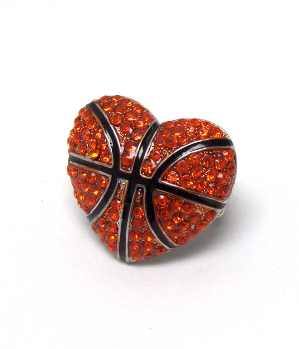 Basketball heart stretch ring