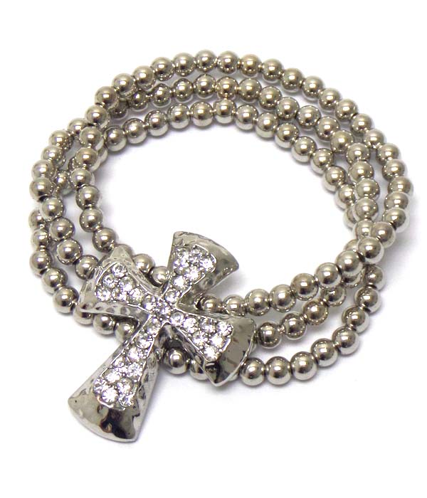 Crystal cross stretch bracelet