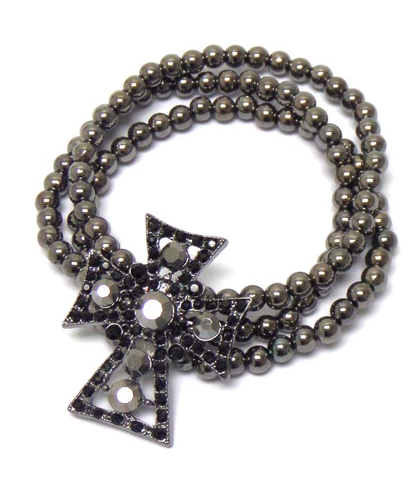 Crystal cross stretch bracelet
