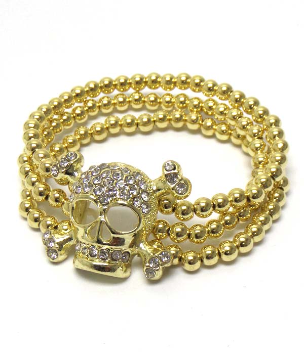 Crystal skull stretch bracelet