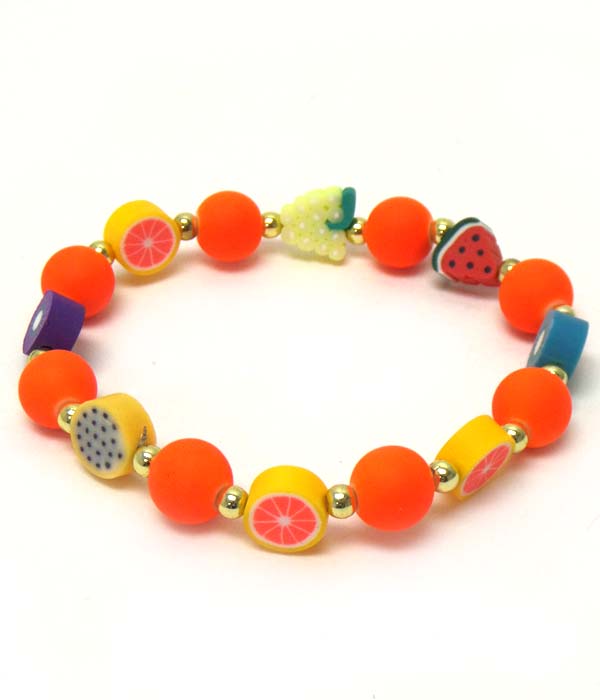 Fruit theme candy bead stretch bracelet
