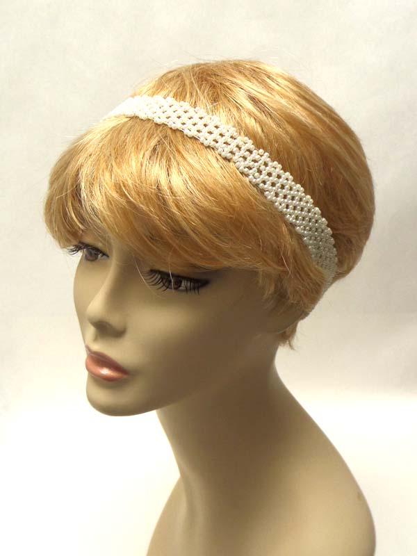 Multi seed bead bohemian style stretch headband