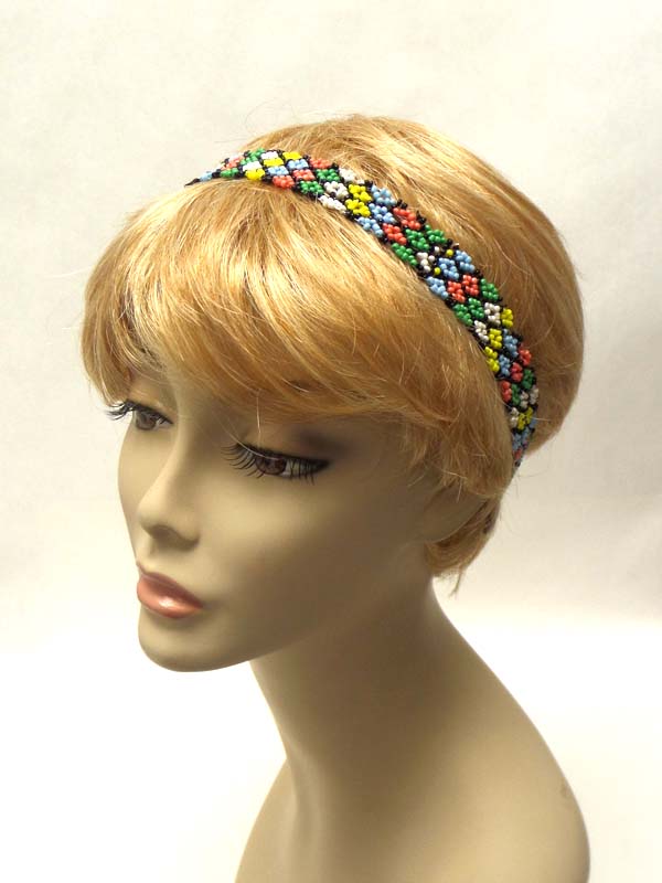 MULTI SEED BEAD BOHEMIAN STYLE STRETCH HEADBAND