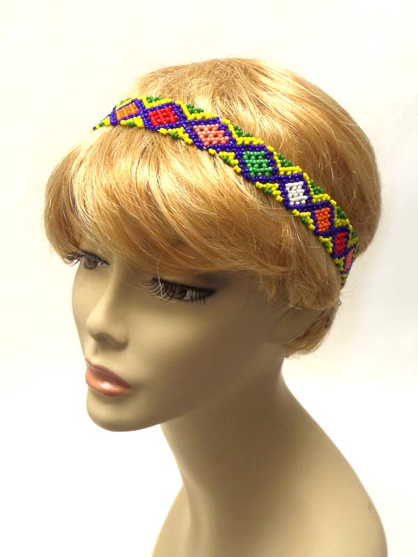 MULTI SEED BEAD BOHEMIAN STYLE STRETCH HEADBAND