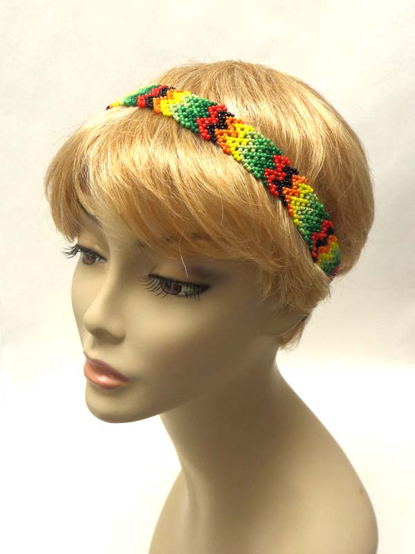 Multi seed bead bohemian style stretch headband