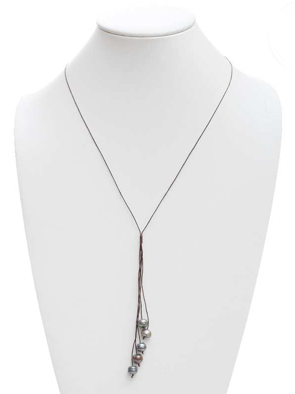 Genuine fresh water pearl multi drop y shape necklace