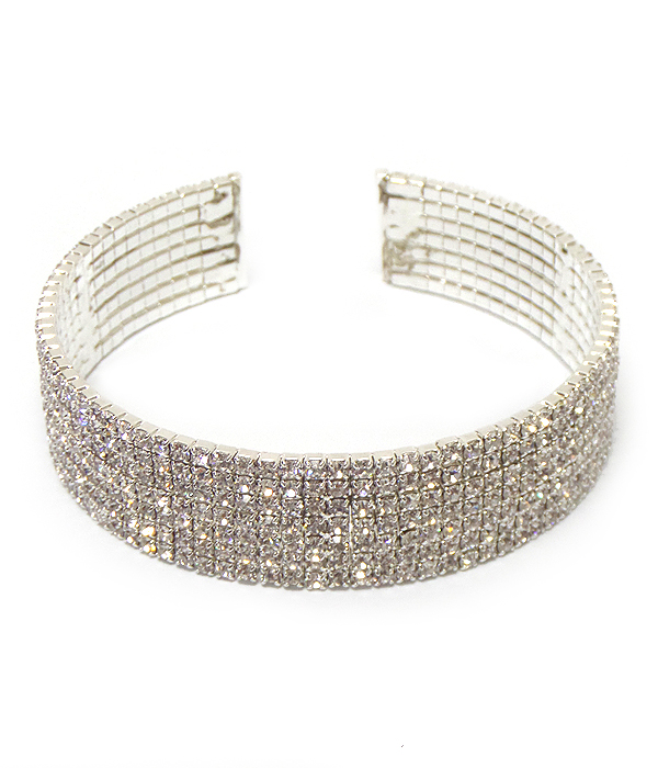 7 row rhinestone memory form wire bracelet