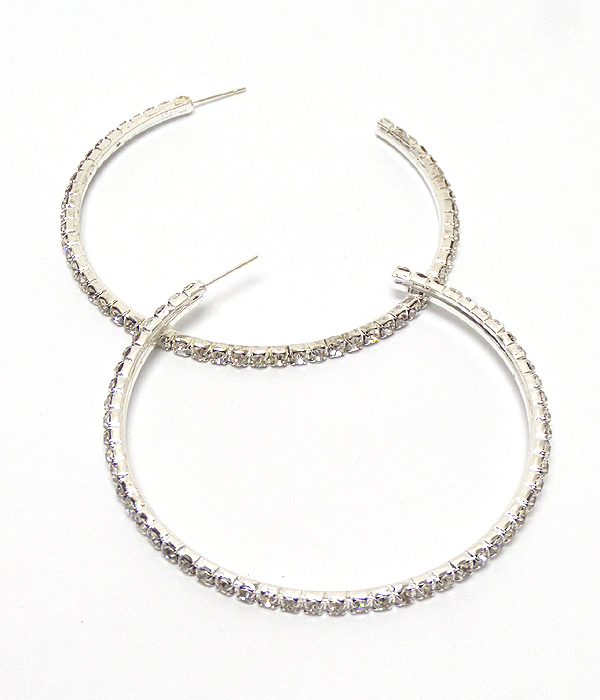 Rhinestone c hoop earring