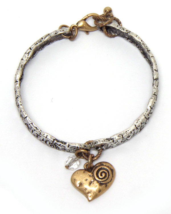 Handmade heart charm bracelet